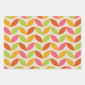 Kleurrijke Mid Century Geometrische bladeren patro Inpakpapier Vel (Voorkant)