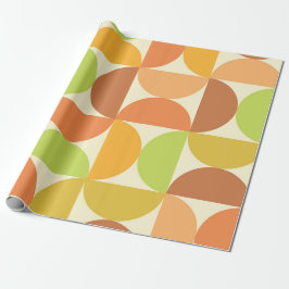 Kleurrijke Mid Century Half Circles Patroon Cadeaupapier