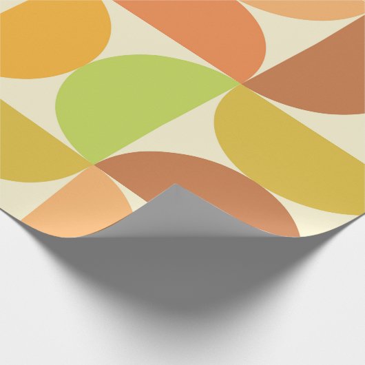 Kleurrijke Mid Century Half Circles Patroon Cadeaupapier (Hoek)