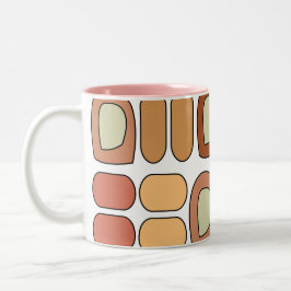 Kleurrijke Mid Century Modern Geometrisch Tweekleurige Koffiemok
