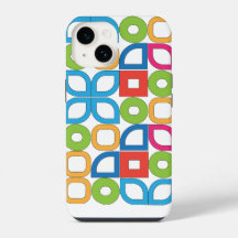 Kleurrijke Mid Century Modern Witte iPhone Hoes