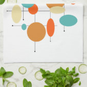 Kleurrijke Mid Century Moderne Cirkels Theedoek (Gevouwen)