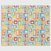 Kleurrijke Mid Century-stijlvormen Cadeaupapier (Vlak)