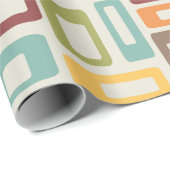 Kleurrijke Mid Century-stijlvormen Cadeaupapier (Rol Hoek)