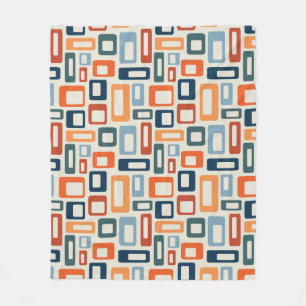 Kleurrijke Mid Century-stijlvormen Fleece Deken