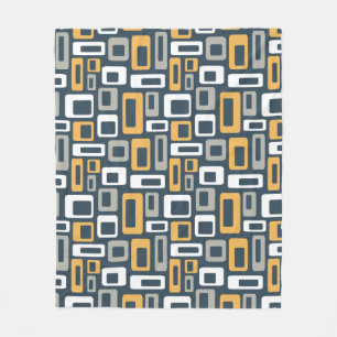 Kleurrijke Mid Century-stijlvormen Fleece Deken