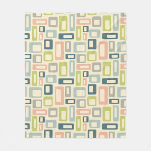 Kleurrijke Mid Century-stijlvormen Fleece Deken