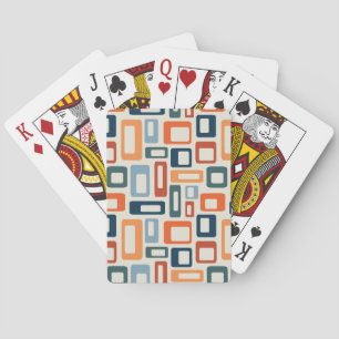 Kleurrijke Mid Century-stijlvormen Pokerkaarten