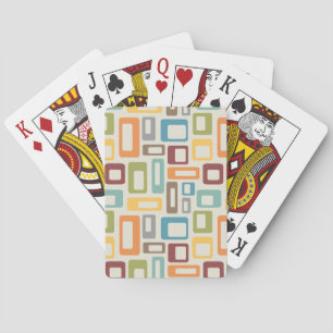 Kleurrijke Mid Century-stijlvormen Pokerkaarten