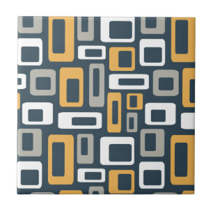 Kleurrijke Mid Century-stijlvormen Tegeltje