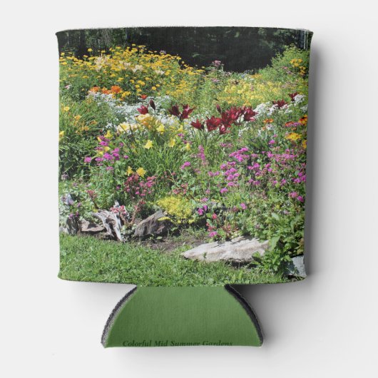 Kleurrijke Mid Summer Gardens Blikjeskoeler (Voorkant)