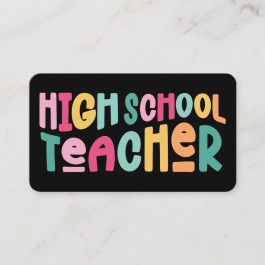 Kleurrijke middelbare schoolleraren tutor visitekaartje (Voorkant)