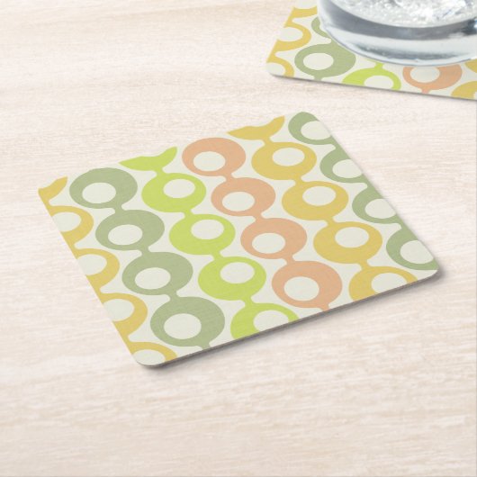 Kleurrijke middeleeuwse cirkels     kartonnen onderzetters (Schuin)