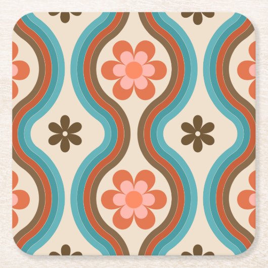 Kleurrijke middeleeuwse moderne regenboogterugloop kartonnen onderzetters (Voorkant)