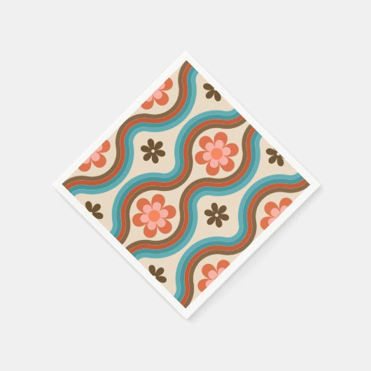 Kleurrijke middeleeuwse moderne regenboogterugloop servet (Hoek)