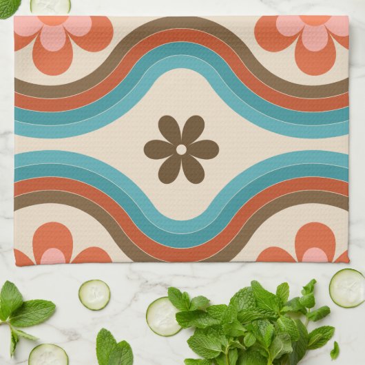 Kleurrijke middeleeuwse moderne regenboogterugloop theedoek (Gevouwen)