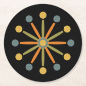 Kleurrijke middeleeuwse uitbarsting van aangepaste ronde kartonnen onderzetter (Voorkant)