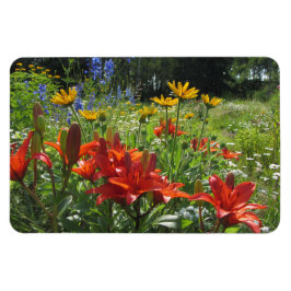 Kleurrijke middelmatige zomertuinen! magneet