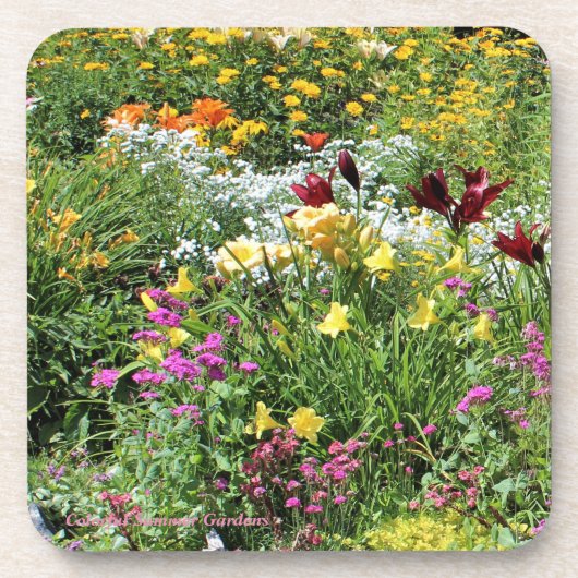 Kleurrijke middelmatige zomertuinen! onderzetter (Voorkant)