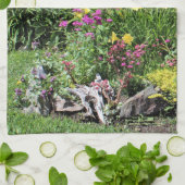 Kleurrijke middelmatige zomertuinen! theedoek (Gevouwen)