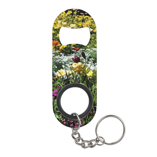 Kleurrijke middelste zomertuin mini flessenopener (Achterkant)
