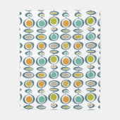 Kleurrijke midden eeuw moderne geometrische cirkel fleece deken (Voorkant)
