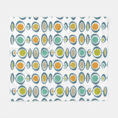 Kleurrijke midden eeuw moderne geometrische cirkel fleece deken (Voorkant (Horizontaal))