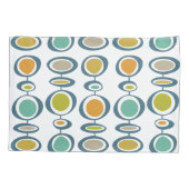 Kleurrijke midden eeuw moderne geometrische cirkel kussensloop (Achterkant)