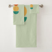 Kleurrijke midden eeuw moderne geometrische groen bad handdoek (Insitu)