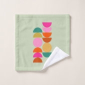 Kleurrijke midden eeuw moderne geometrische groen bad handdoek (Wasdoekje)
