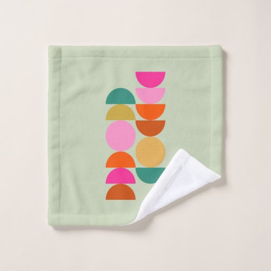 Kleurrijke midden eeuw moderne geometrische groen bad handdoek (Wasdoekje)