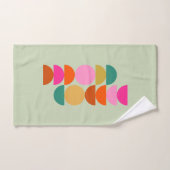 Kleurrijke midden eeuw moderne geometrische groen bad handdoek (Handdoek)