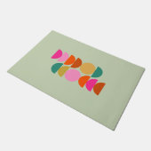 Kleurrijke midden eeuw moderne geometrische groen deurmat (Schuin)