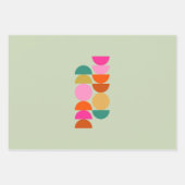 Kleurrijke midden eeuw moderne geometrische groen inpakpapier vel (Voorkant 2)