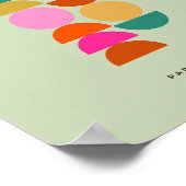 Kleurrijke midden eeuw moderne geometrische groen poster (Hoek)