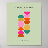 Kleurrijke midden eeuw moderne geometrische groen poster (Voorkant)