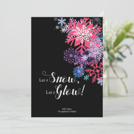 Kleurrijke Middernacht Sneeuwvlok Magie Kerstkaart Kaart