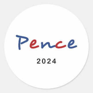 Kleurrijke Mike Pence 2024 Script Tekst Ronde Sticker