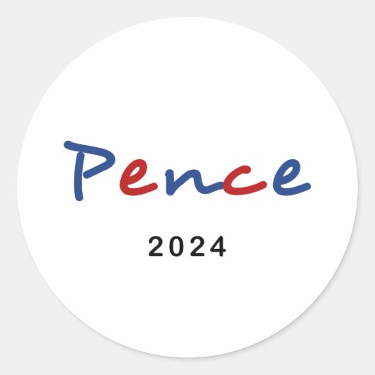 Kleurrijke Mike Pence 2024 Script Tekst Ronde Sticker (Voorkant)