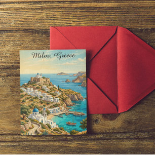 Kleurrijke Milos Griekenland Egeïsche Zee Reizen Briefkaart