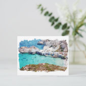 Kleurrijke Milos Griekenland Kust Uitzicht Briefkaart (Staand voorkant)