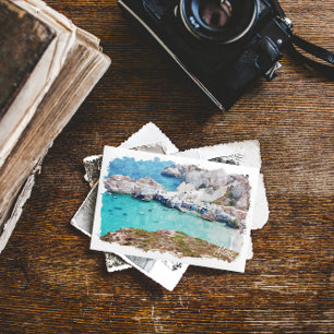 Kleurrijke Milos Griekenland Kust Uitzicht Briefkaart