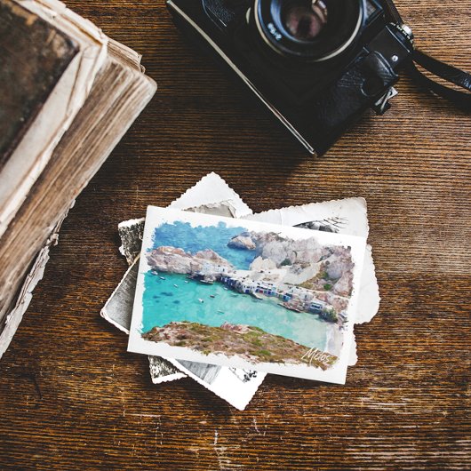 Kleurrijke Milos Griekenland Kust Uitzicht Briefkaart