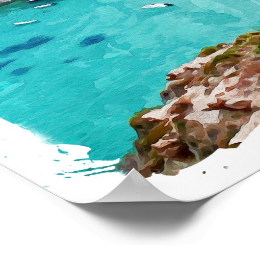 Kleurrijke Milos Griekenland Panorama Uitzicht Poster (Hoek)