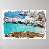 Kleurrijke Milos Griekenland Panorama Uitzicht Poster (Voorkant)