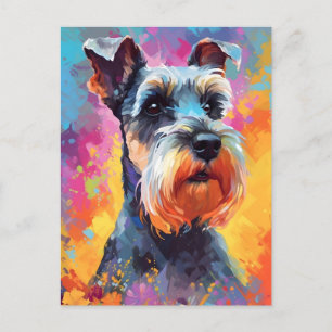 Kleurrijke miniatuur Schnauzer Briefkaart