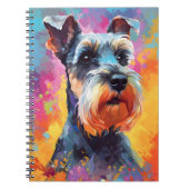 Kleurrijke miniatuur Schnauzer Notitieboek (Voorkant)