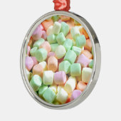 Kleurrijke miniatuurmarshmallows kerstversiering metalen ornament (Links)
