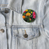 Kleurrijke miniatuurrozen ronde button 5,7 cm (In situ)