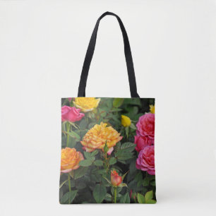Kleurrijke minieme rozen tote bag